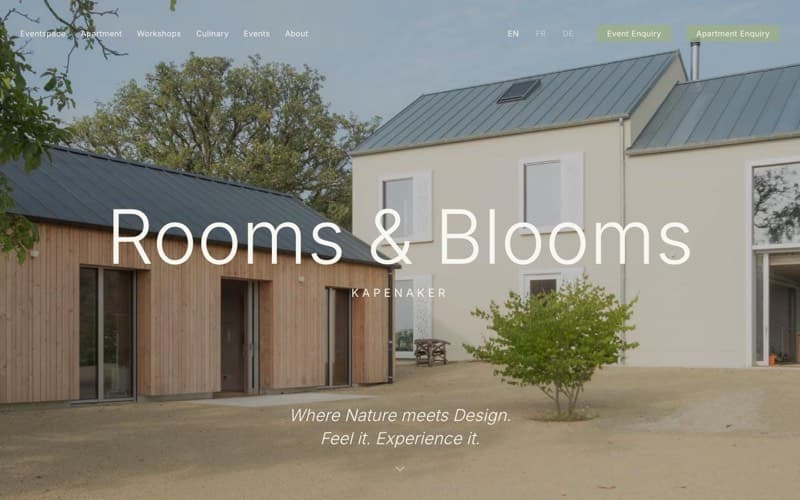 Website von Rooms & Blooms – exklusiver Eventspace in Luxemburg